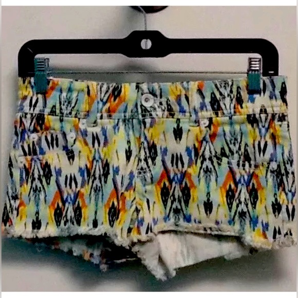 DOLLHOUSE Women's Denim Shorts Multicolor Utility Style Button Closure - Picture 1 of 4